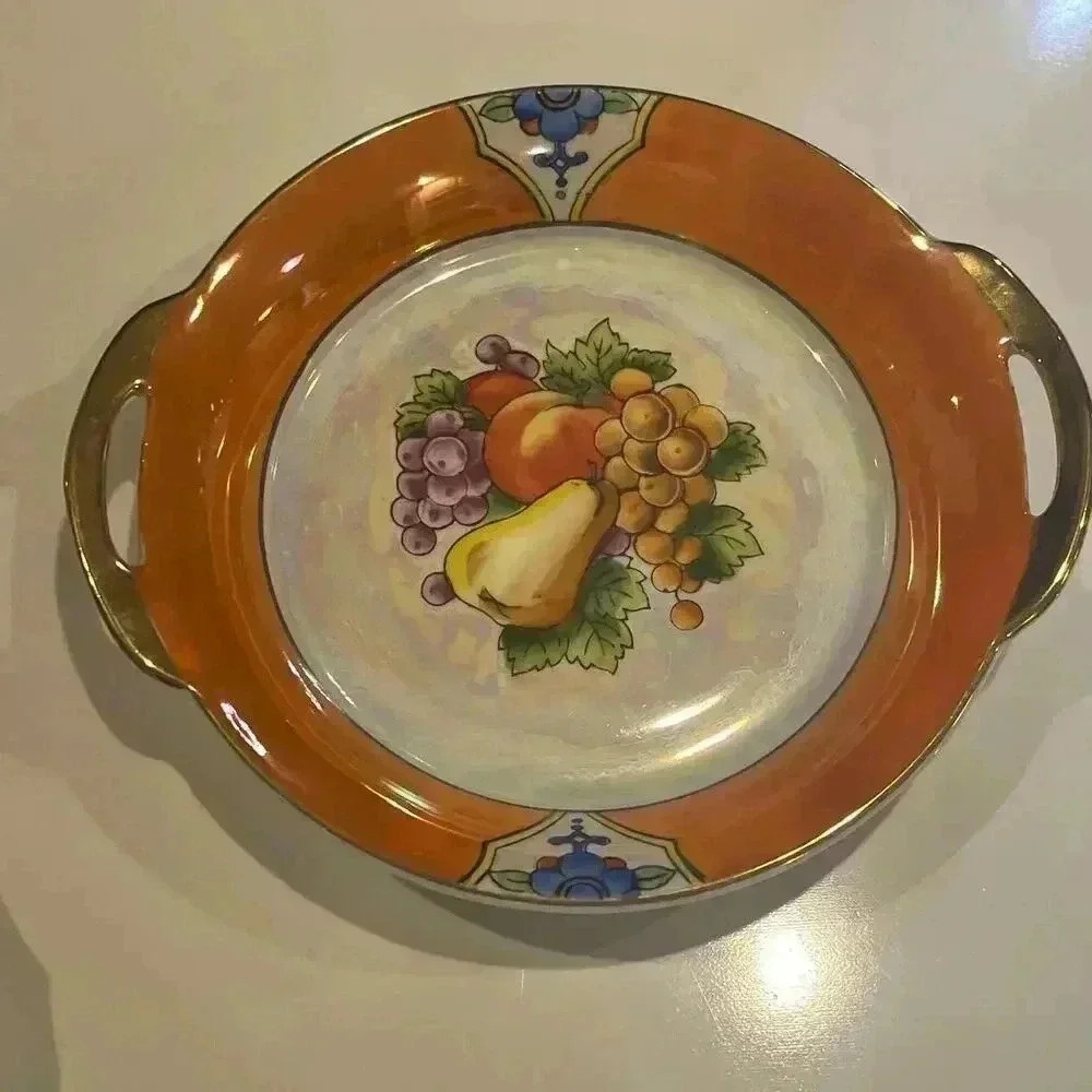 Handpainted Lusterware‎ Japanese trinket dish Meito China Handpainted in Japan